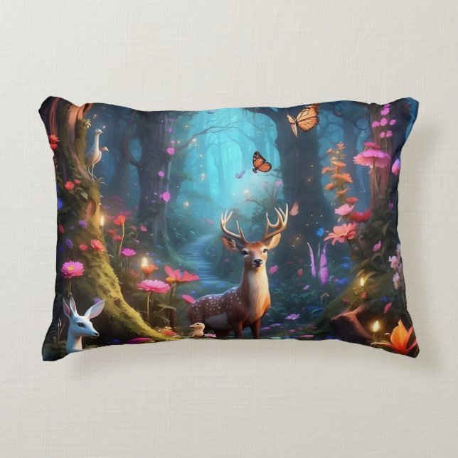 The Enchanted Forest a Mystical Oasis Decorative Cushion (Front)