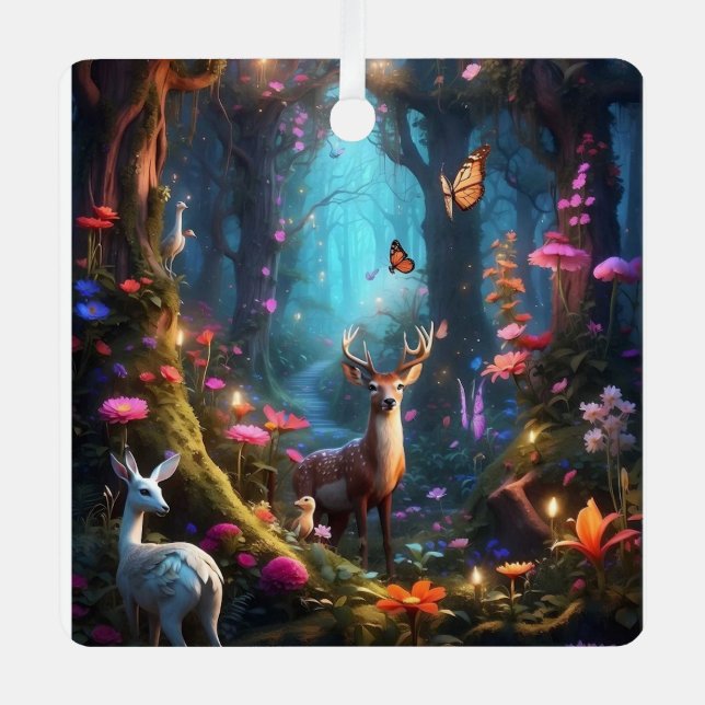 The Enchanted Forest a Mystical Oasis Metal Tree Decoration (Front)