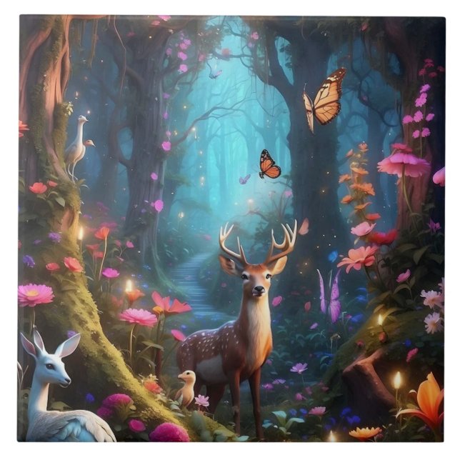 The Enchanted Forest a Mystical Oasis Tile (Front)