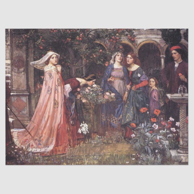 The Enchanted Garden by John William Waterhouse Tissue Paper (Front)