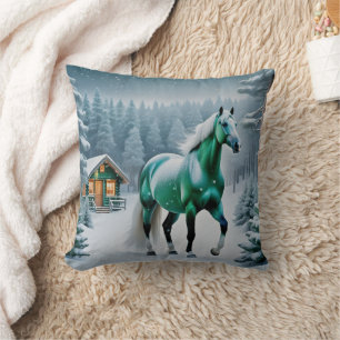 The Enchanted Green Horse Cushion
