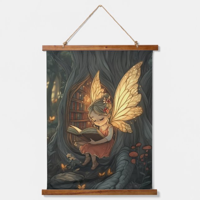 The Enchanted Library of the Forest Hanging Tapestry (Front)