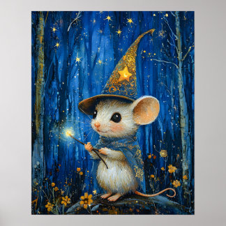 The Enchanted Magician Mouse Fantasy Art Poster