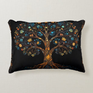 The Enchanted Mosaic Tree Decorative Cushion