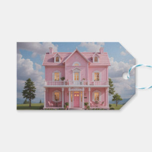 The Enchanted Rose pink house Gift Tags