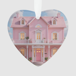 The Enchanted Rose pink house Ornament