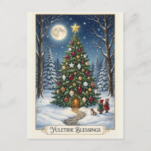 The Enchanted Solstice Tree Holiday Postcard