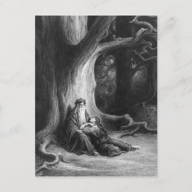 The Enchanter Merlin and the Fairy Vivien Postcard (Front)