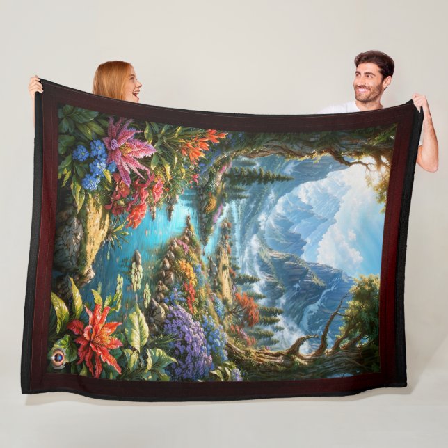 The Enchanting Land Of Kalakoff AI Art by Xzendor7 Fleece Blanket (In Situ)