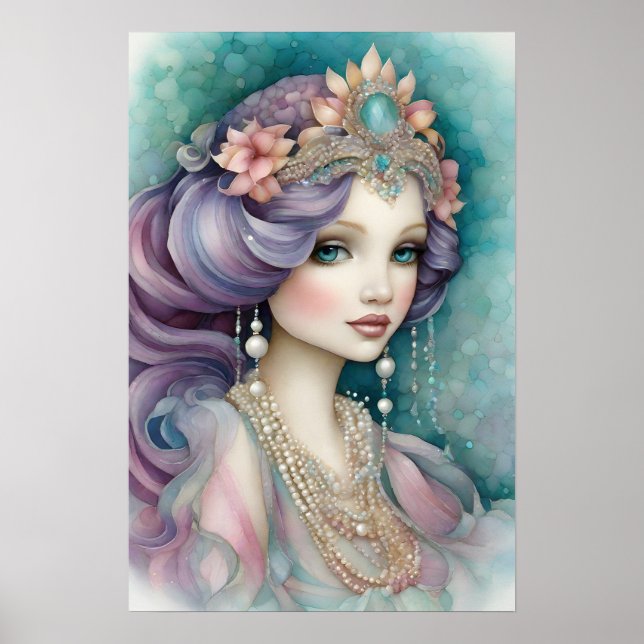 The Enchanting Purple Mermaid Poster  (Front)
