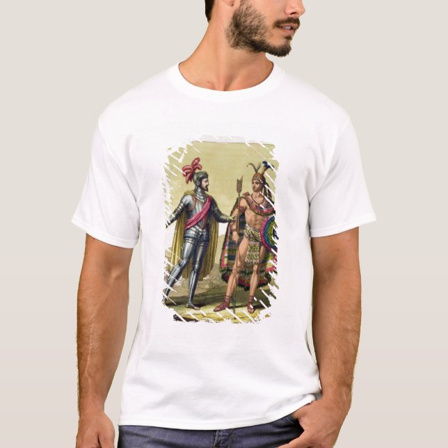 The Encounter between Hernando Cortes (1485-1547) T-Shirt (Front)