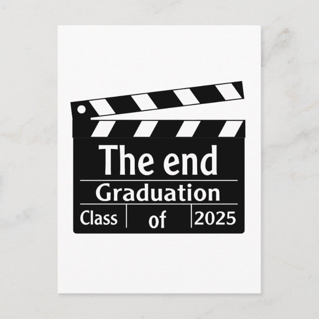 The End Graduation 2025 Cinema Graduate  Announcement Postcard (Front)