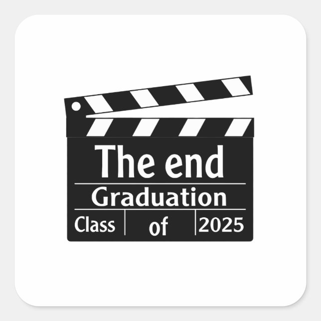 The End Graduation 2025 Cinema Graduate  Square Sticker (Front)
