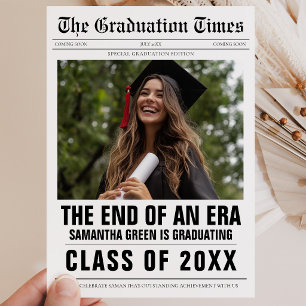 The End of an Era Graduation Newspaper Invitation