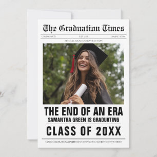 The End of an Era Graduation Newspaper Invitation