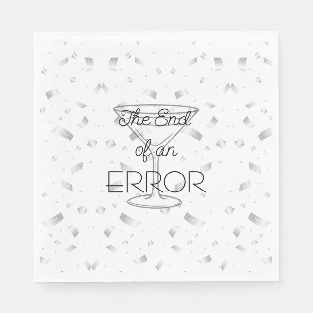 The End of an Error Martini Divorce Party Napkin (Front)