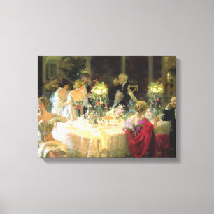 The End Of Dinner 1913 By Jules Alexandre Grun Canvas Print