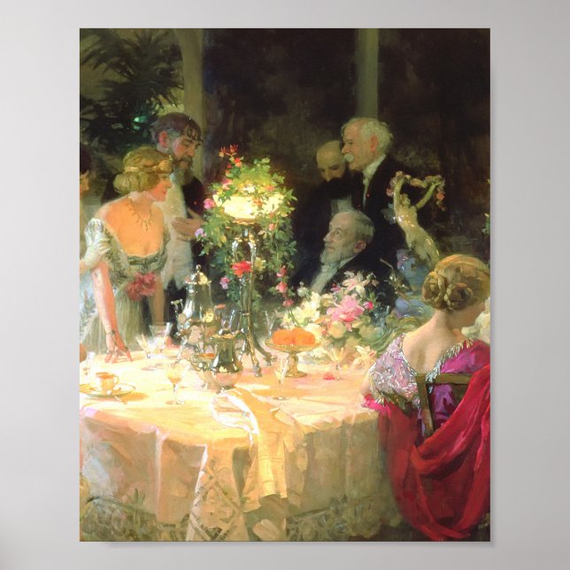 The End Of Dinner 1913 By Jules Alexandre Grun Poster (Front)