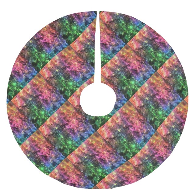 The End Of The Rainbow Bizarre Abstract Art Brushed Polyester Tree Skirt (Front)