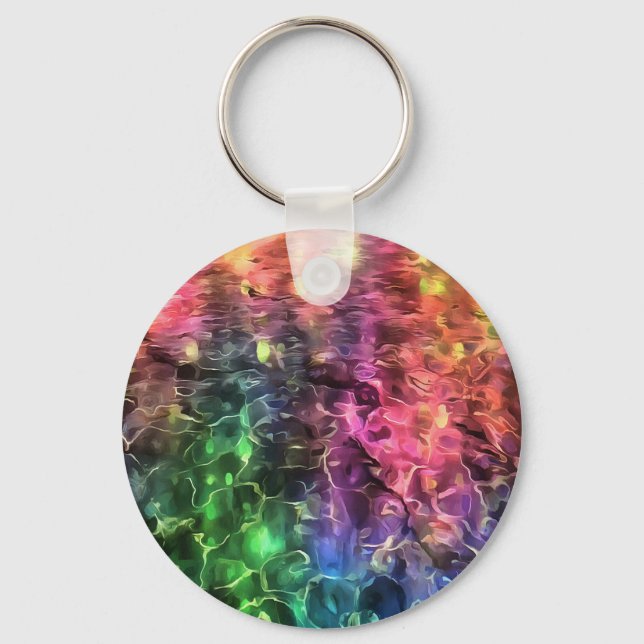 The End Of The Rainbow Bizarre Abstract Art Key Ring (Front)