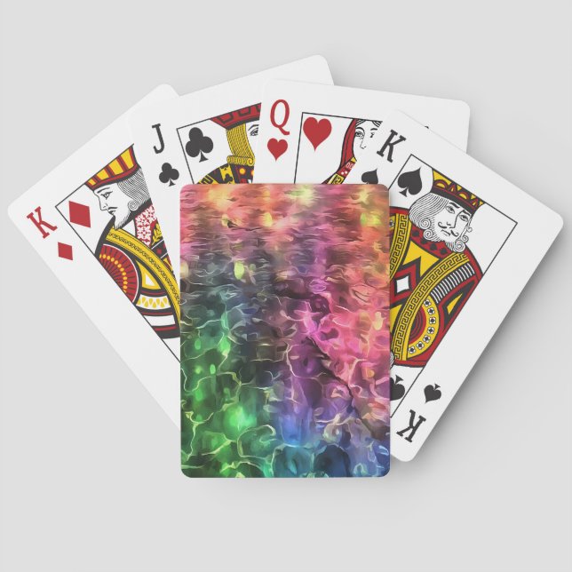 The End Of The Rainbow Bizarre Abstract Art Playing Cards (Back)