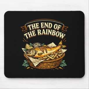 The end of the rainbow funny fish and chips mouse mat