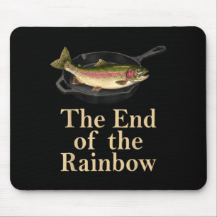 The end of the rainbow retro funny trout fishing mouse mat
