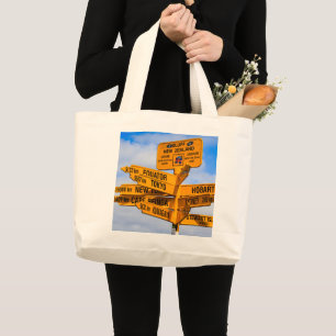 The end of the road large tote bag