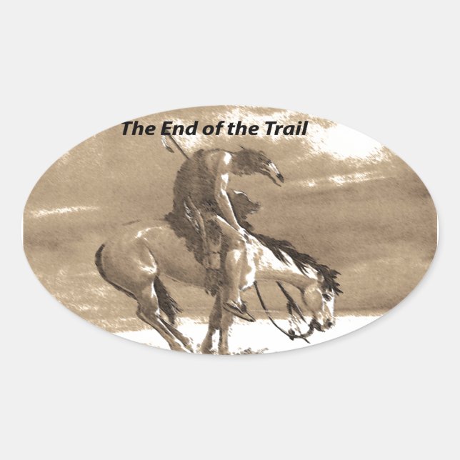 The End of the Trail Oval Sticker (Front)