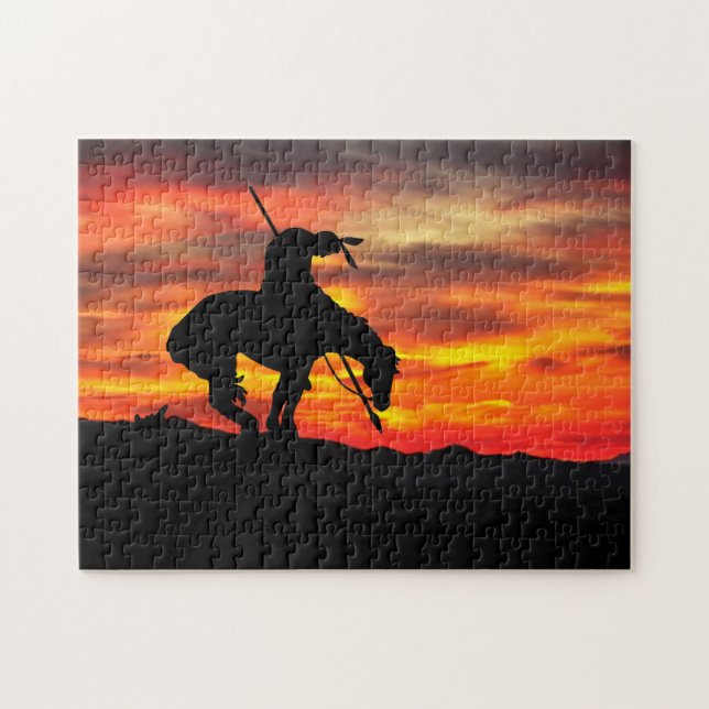 The End of the Trail Silhouette Jigsaw Puzzle (Horizontal)