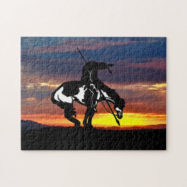 The End of the Trail Silhouette Jigsaw Puzzle (Horizontal)