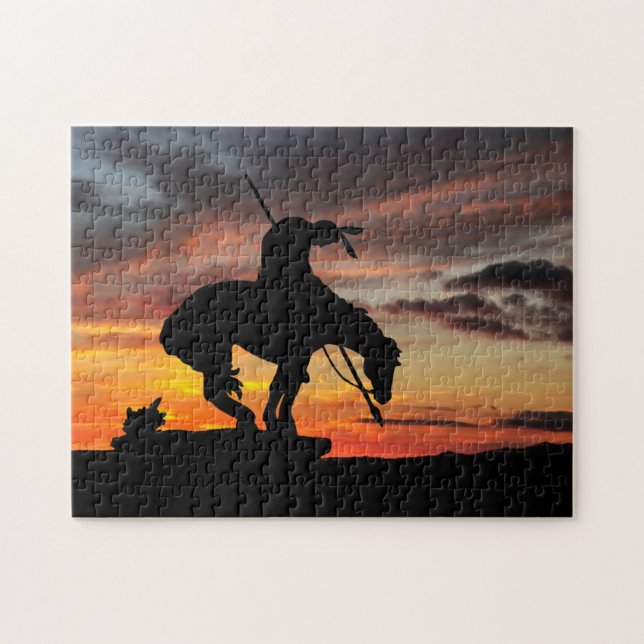 The End of the Trail Silhouette Jigsaw Puzzle (Horizontal)