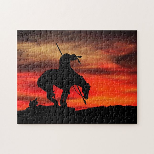 The End of the Trail Silhouette Jigsaw Puzzle (Horizontal)
