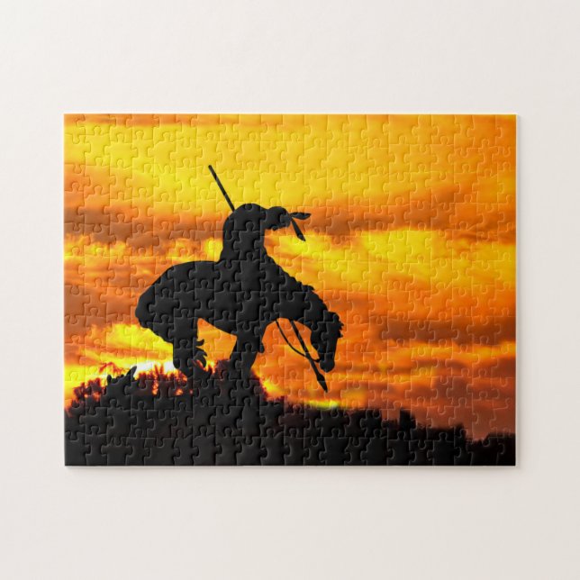 The End of the Trail Silhouette Jigsaw Puzzle (Horizontal)