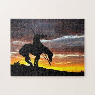 The End of the Trail Silhouette Jigsaw Puzzle
