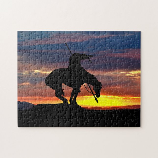 The End of the Trail Silhouette Jigsaw Puzzle (Horizontal)