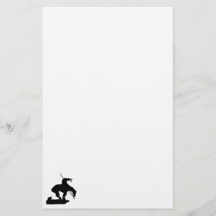 The End of The Trail Silhouette Stationary Paper
