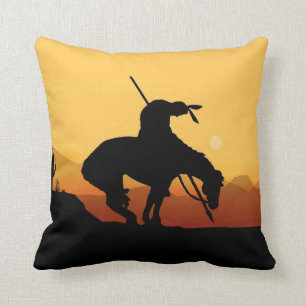 The End of the Trail Silhouette Throw Pillow