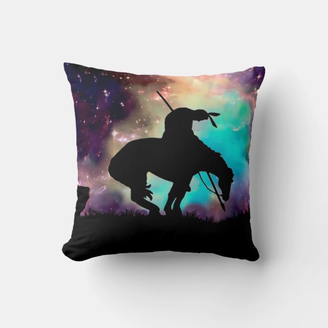 The End of the Trail Silhouette Throw Pillow (Front)