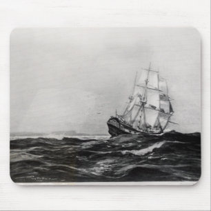 The Endeavour at Sea, 1900, engraved by Lowy Mouse Mat