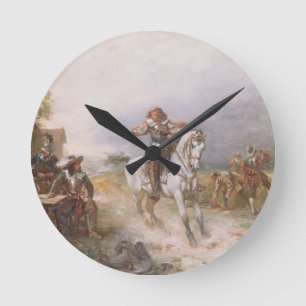 The Enemy Approaches (oil on canvas) Round Clock