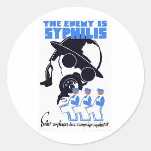 The Enemy Is Syphilis Classic Round Sticker