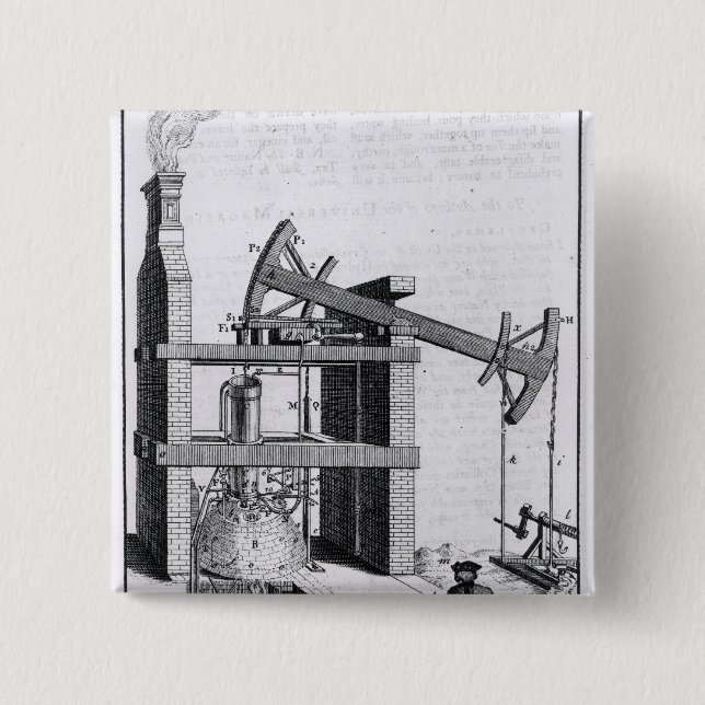 The Engine to Raise Water by Fire 15 Cm Square Badge (Front)