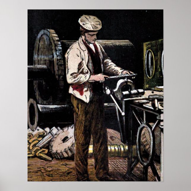 " The Engineer" Vintage Illustration Poster (Front)
