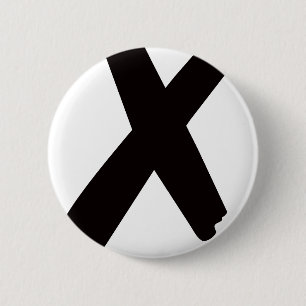 The English American Letter "X" 6 Cm Round Badge