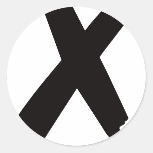 The English American Letter "X" Classic Round Sticker
