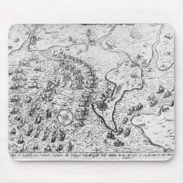 The English and Dutch Force facing Spanish Fleet Mouse Mat (Front)