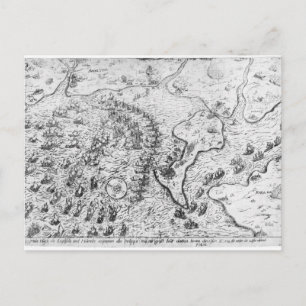 The English and Dutch Force facing Spanish Fleet Postcard