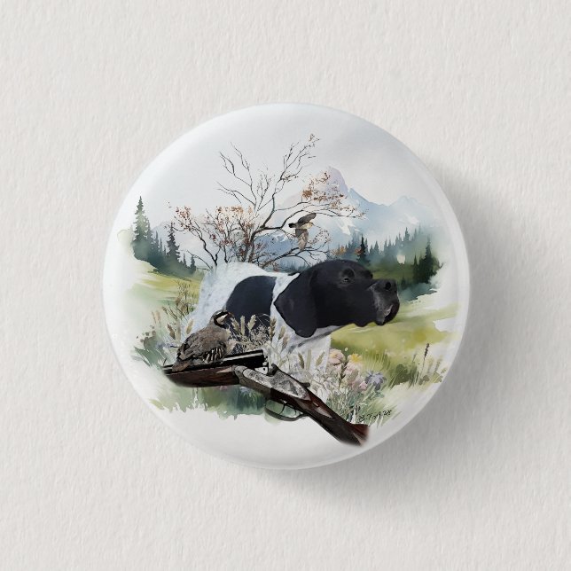The English Pointer 3 Cm Round Badge (Front)