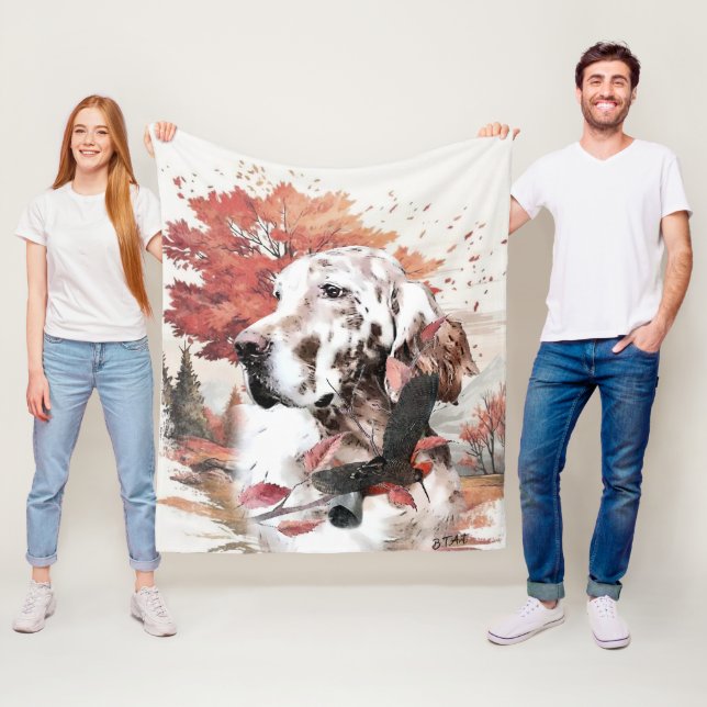 The English Setter,  Passion Hunting Fleece Blanket (In Situ)